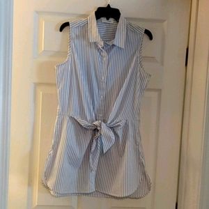 Ready for Summer tunic shirt! Large, pinstripe.